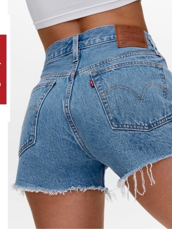Levi's Pants - Levi's Premium 501 Denim Cut-Off‎ Short 100% Cotton Button Fly Size 28
